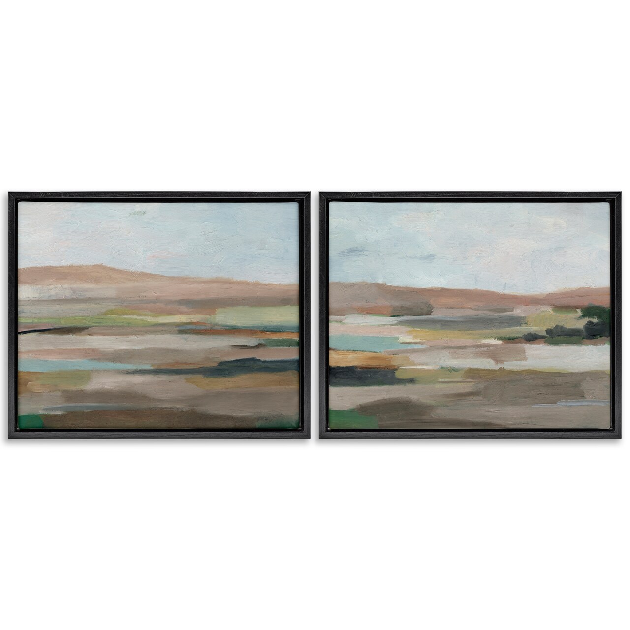 Stupell Industries Neutral Abstract Landscape 2 pc Framed Floater Canvas Wall Art Set Design by Ethan Harper